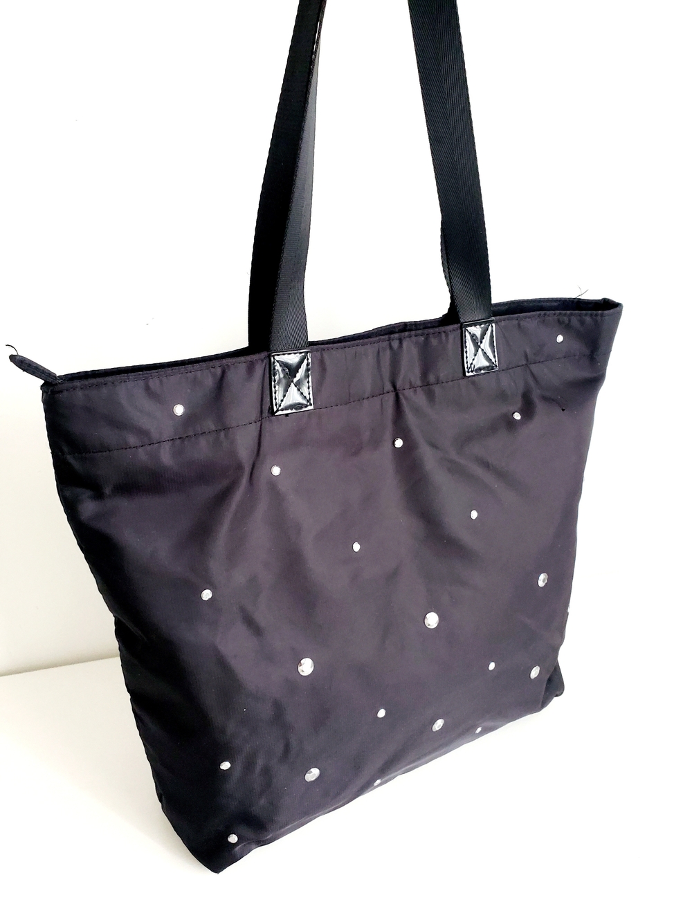 Bath & Body Works Black Tote with Silver Stud Accents
